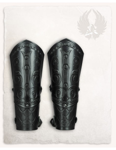 Mittelalterliche Lederarmbänder Modell Gawain, schwarze...