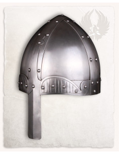 Mittelalterlicher Helm aus poliertem Stahl Modell Bragi