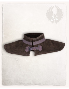 Middeleeuwse kraag van leer, model Patricius, kleur bruin