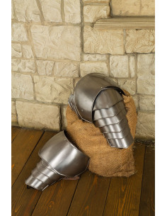 Hombreras medievales de acero pulido modelo Vigor 2