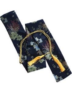 Funda de tela floral con borlas para katana (110 cm.)