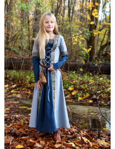 Medievale jurk voor meisjes Leonor met lange mouwen, blauw 2