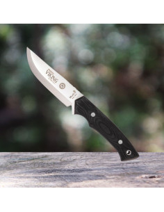Muela Viking micarta mes met vuursteen