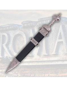 Espada romana Gladius vaina negra decorada, níquel 2
