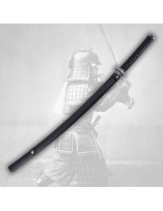 Decoratieve katana met zwarte schede, inclusief standaard 2