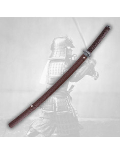 Decoratieve katana met rode schede, met standaard 2