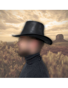 Sombrero de peregrino en cuero negro 2