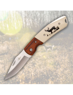 Navaja marca Third mango decorado Ciervo (19,2 cm)