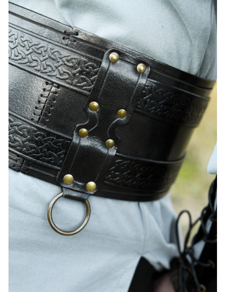 Middeleeuwse dubbele leren riem model...