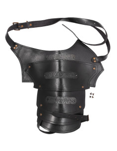 Hombrera medieval cuero modelo Balor, color negro