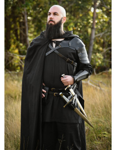 Hombrera medieval cuero modelo Balor, color negro 2