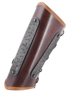 Viking middelalder armbånd i læder model Arnulf, brun