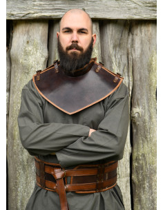 Middeleeuwse leren gorjal model Arnulf, kleur bruin 2