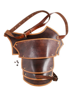 Hombrera medieval cuero modelo Arnulf, color marrón
