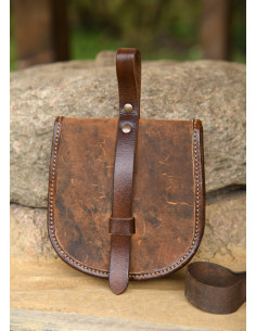 Middeleeuwse leren tas model Sindri, kleur bruin 2