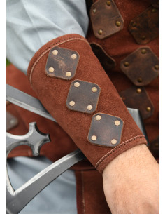 Middeleeuwse leren armband model Vidar, kleur bruin 2