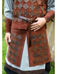 Middeleeuwse rok van suedine model Vidar, kleur bruin 2