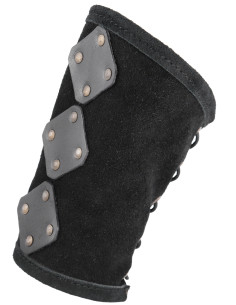 Middeleeuwse leren armband model Vares, kleur zwart