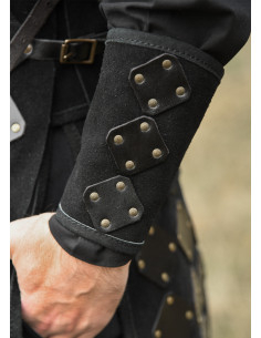 Middeleeuwse leren armband model Vares, kleur zwart 2