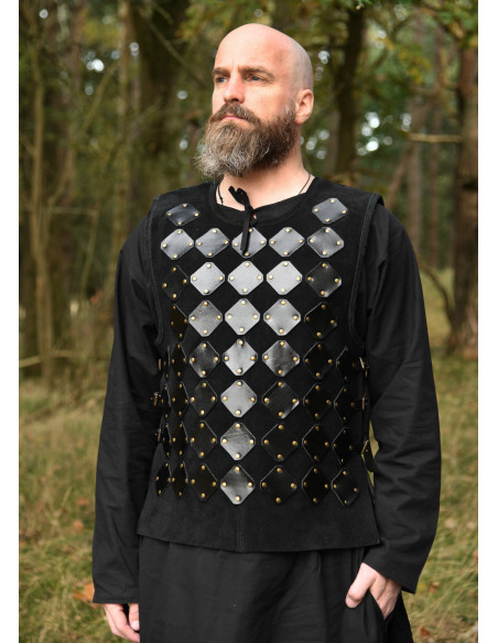 Medieval læderpanser model Vares, sort