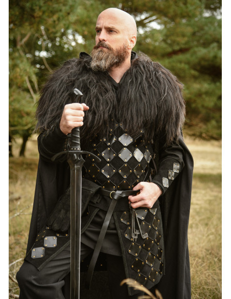 Medieval læderpanser model Vares, sort