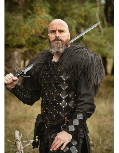 Medieval læderpanser model Vares, sort