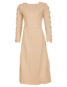 Lang middelalderkjole model Sunna, farve creme