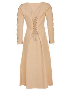 Lang middelalderkjole model Sunna, farve creme 2