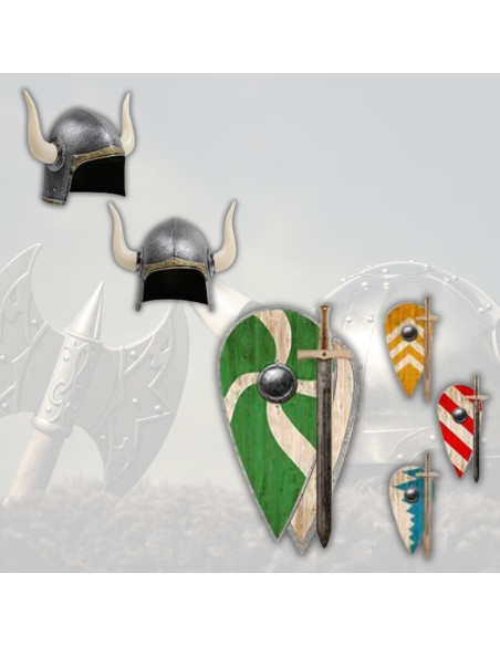 Pack niño vikingo: escudo relieve,...