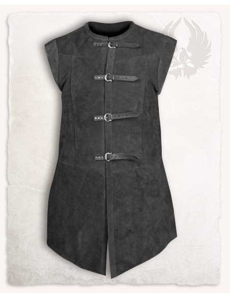 Middeleeuwse lange vest van suede...