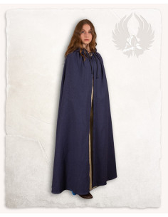 Mittelalterliche Baumwollcape Modell Aaron, Farbe Blau