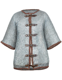 Gepantserde ringhemd met plat geklinkte ringen, glanzende... 2