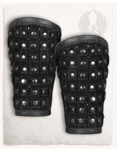 Mittelalterliche Lederarmbänder Modell Robert, schwarz