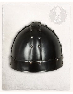 Spangenhelm hjelm i stål model Thorsten, med sort finish
