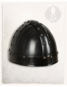 Spangenhelm hjelm i stål model Thorsten, med sort finish 2
