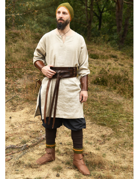 Lange Wikinger-Tunika aus Leinen,...