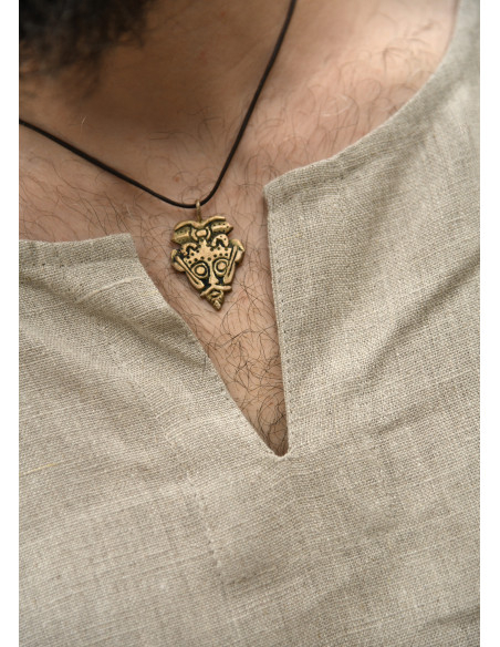 Lange Wikinger-Tunika aus Leinen,...