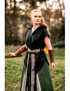 Túnica medieval negra de arquero modelo Aldón, unisex