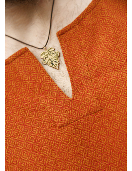 Lange vikingen tuniek van wol, oranje