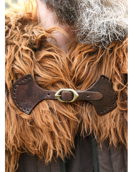 Kraagsluiting met gesp, kleur bruin