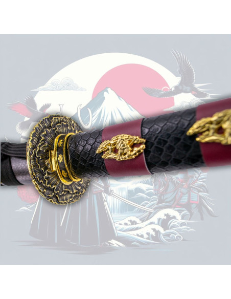 Dekorativ wakizashi tsuba Kirsebærblomst