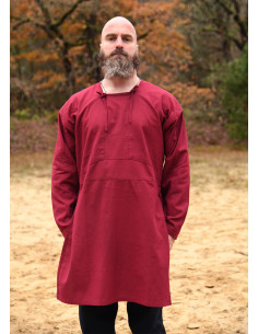 Vikingertunika aus Baumwolle, Modell Viborg, in Rot 2