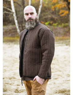 Middeleeuwse gewatteerde gambeson, kleur bruin 2