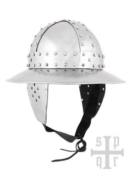 Casco medieval Kettle siglo XIV acero...