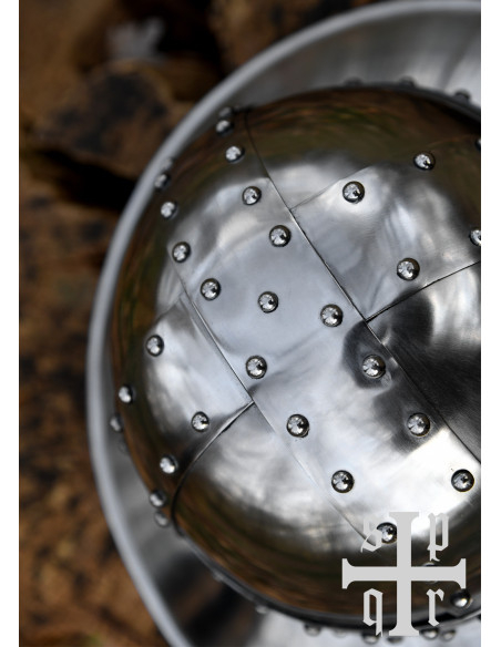 Casco medieval Kettle siglo XIV acero...