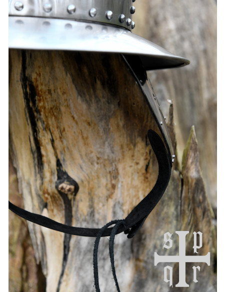 Casco medieval Kettle siglo XIV acero...