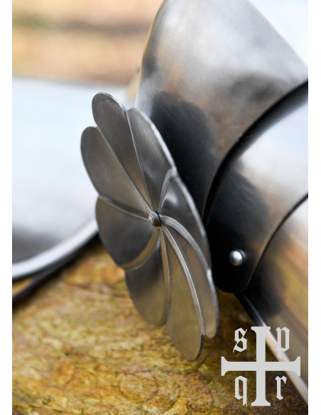 Medievale stålvagter til knæ og overben