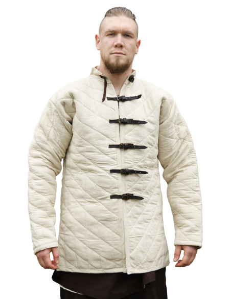 Polstret gambeson med spænder,...