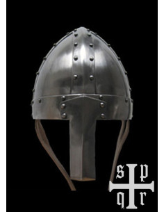 Casco medieval tipo Spangenhelm con nasal en acero