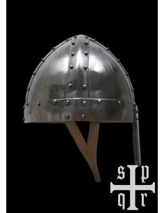 Middelalderlig Spangenhelm-hjelm med næsebeskytter i stål 2